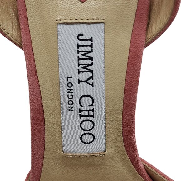 Jimmy Choo Peachy Platform Sandals 125mm - Suede - Pink 38 7.5 US $850 - Picture 5 of 9